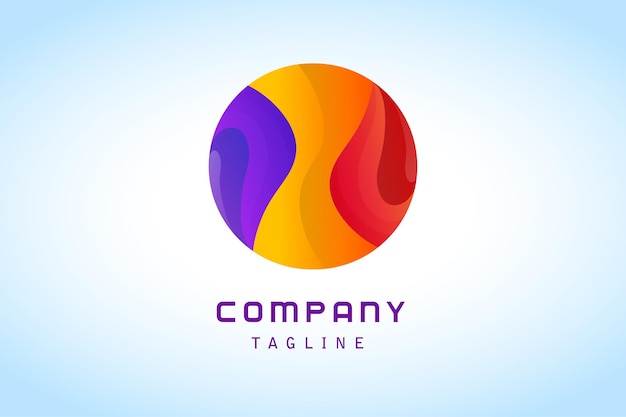 Colorful red yellow purple circle abstract gradient logo