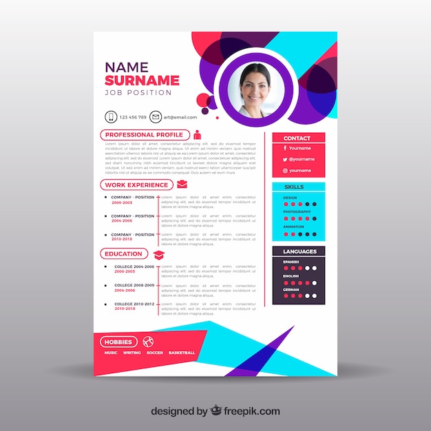 Colorful resume template