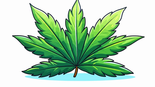 Vector colorful retro cartoon marijuana leaf cartoon illustration