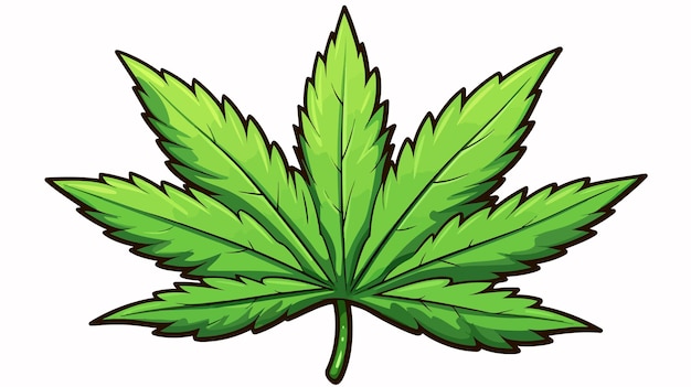 Colorful Retro Cartoon Marijuana Leaf Cartoon Illustration