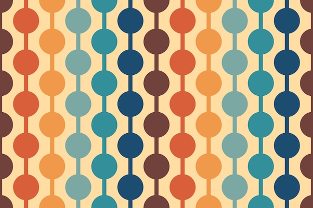 Colorful retro rainbow circles seamless pattern