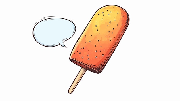 Vector colorful retro style cartoon ice lolly with speech bubble