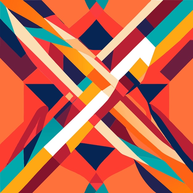 Vector a colorful ribbon with geometric patterns vector illustration flat 2