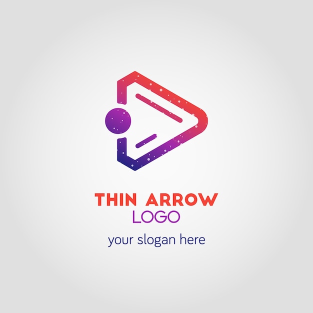 Colorful Right Arrow Business Logo Template Using Double Exposure Effect