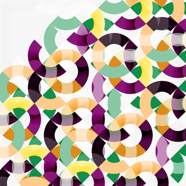 Colorful rings on grey background modern geometric pattern design