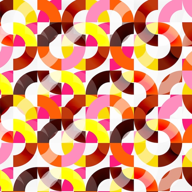 Colorful rings on red background modern geometric pattern design Vector business or technology