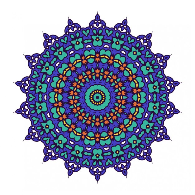 Colorful round abstract circle with mandala style