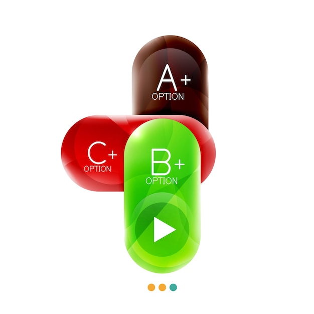 Colorful round rectangles concept business infographics