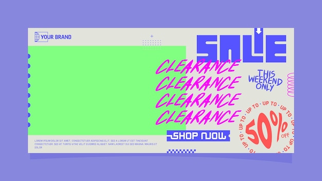 Colorful sale banner design template