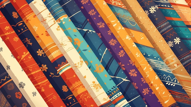 Colorful Sari Fabrics Showcase Traditional Motifs Collection