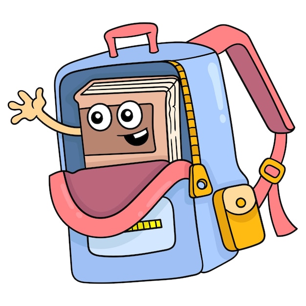 Colorful school bags containing textbooks that students miss, vector illustration art. doodle icon image kawaii.