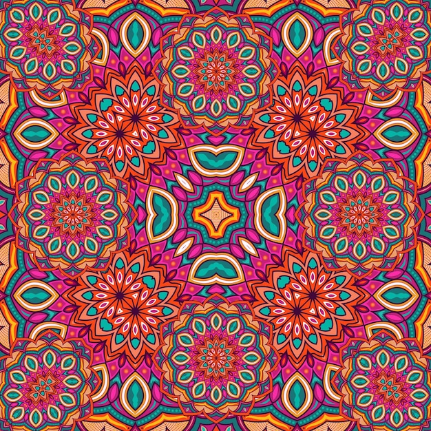 Colorful seamless pattern mandala design