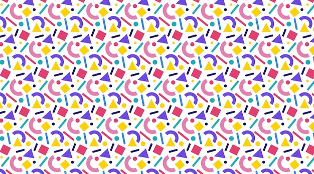 Colorful Seamless Pattern in memphis style