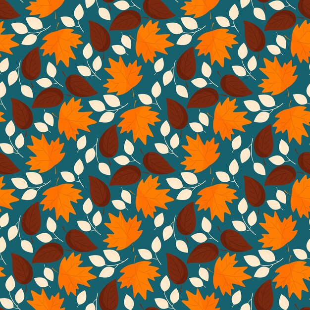 colorful seamless pattern with autumn leaves