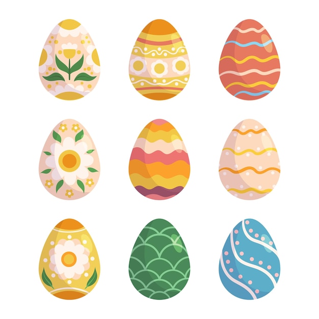 Colorful Set Of Easter Eggs Each With Unique Pattern Or Design Displayed Together Evokes Feelings Of Joy