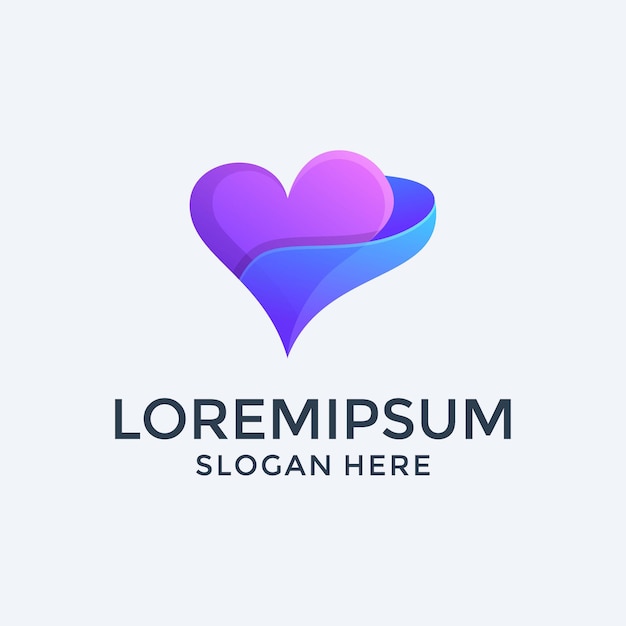 Colorful shape love logo design