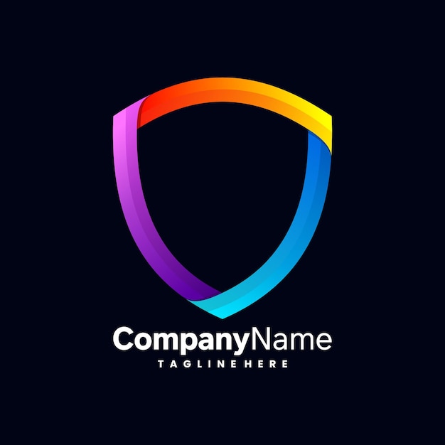 Colorful shield frame logo template for business