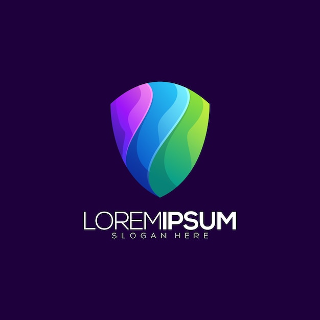 Colorful shield gradient logo template