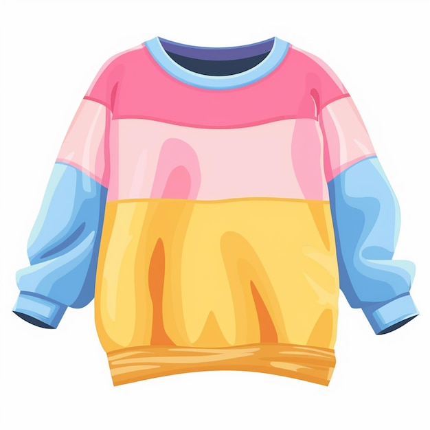 Vector a colorful shirt with a blue and pink top that says  t - shirt