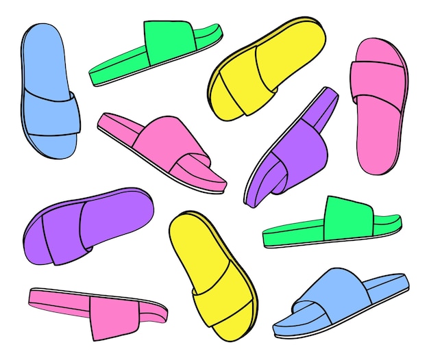 Colorful shoes vector collection