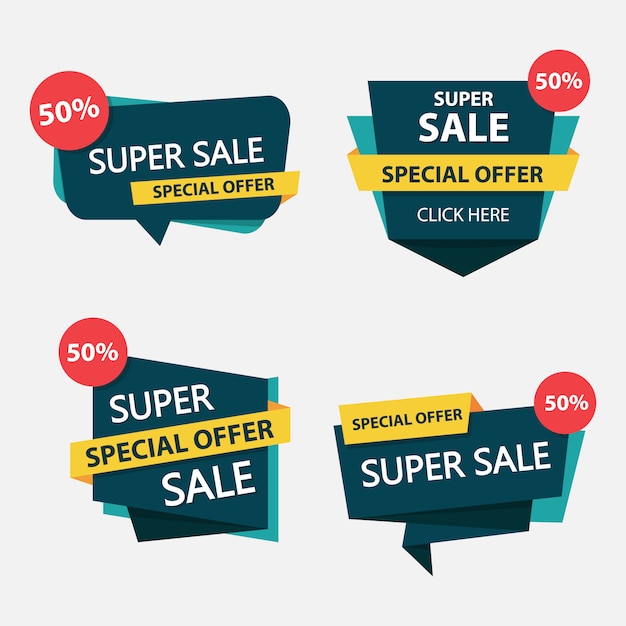 Colorful shopping sale label template 