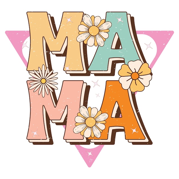 A colorful sign that says " mama " in the middle.