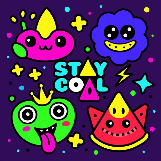 Vector a colorful sign that says stay cool and