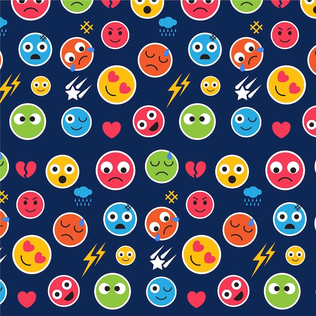 Colorful smile emoticons pattern