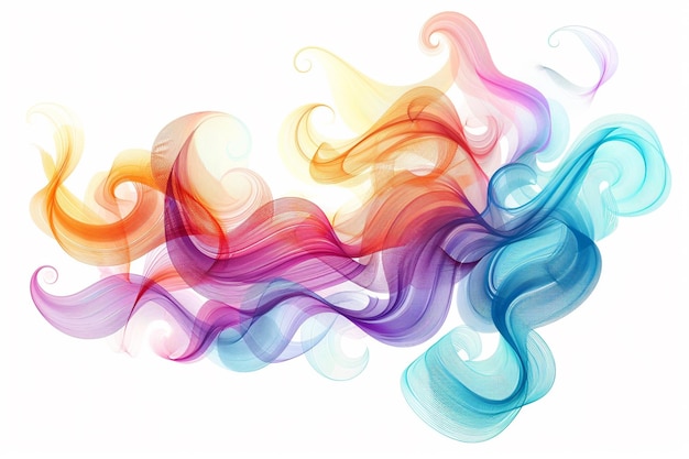 Vector colorful smoke may be used beautiful smoke on the white background macro photo