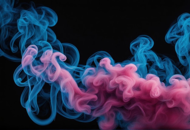 Vector colorful smoke wallpaper with black background and light purple and blue smoke