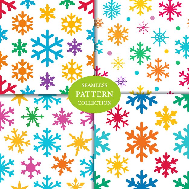 Vector colorful snowflake seamless pattern background design