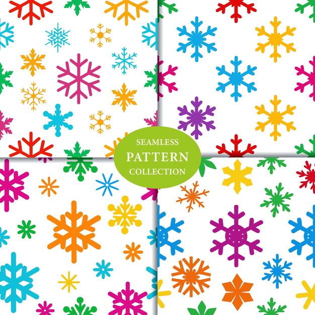 Vector colorful snowflake seamless pattern background design