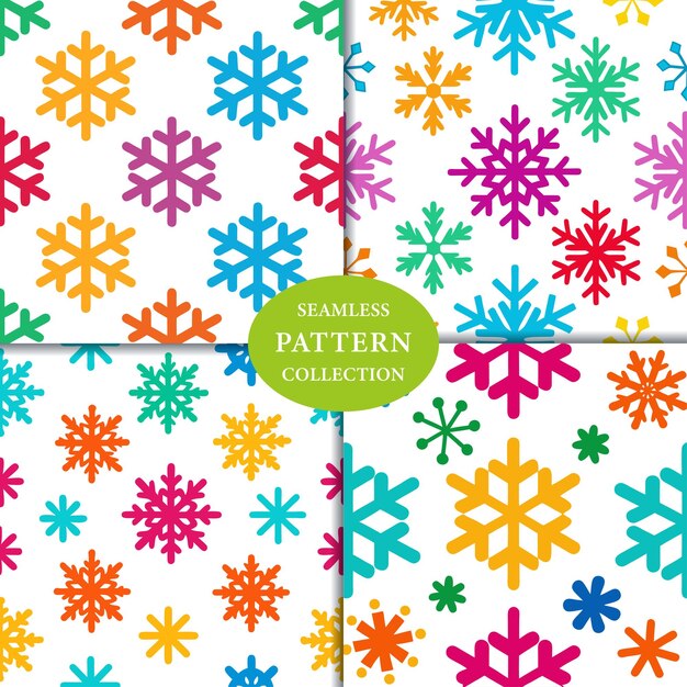 Vector colorful snowflake seamless pattern background design