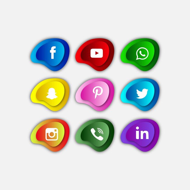 Colorful social media icon design