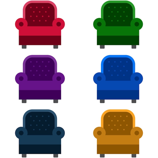 colorful sofa element icon game asset