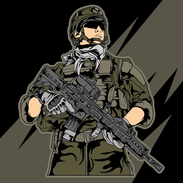 Colorful  Soldier vector illustration