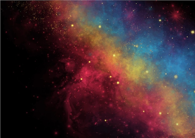 Vector colorful space background with stars abstract universe textured background