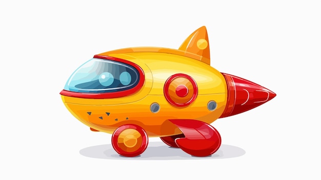 Colorful Spaceship Cartoon Toy Background Vector Illustration