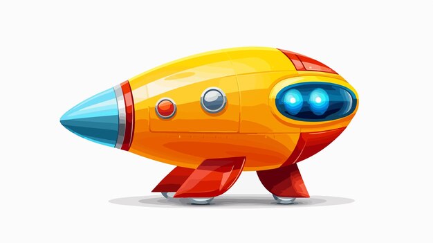 Vector colorful spaceship cartoon toy background vector illustration