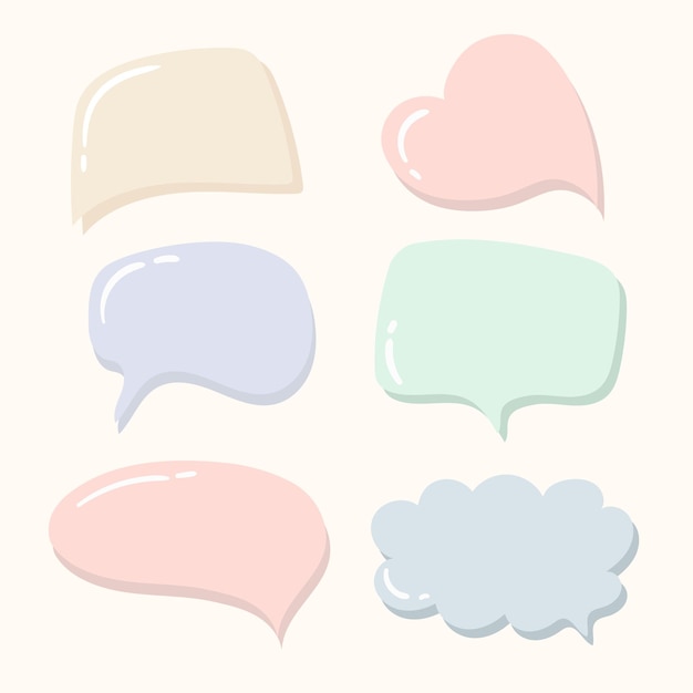 colorful speech bubble template pastel vector