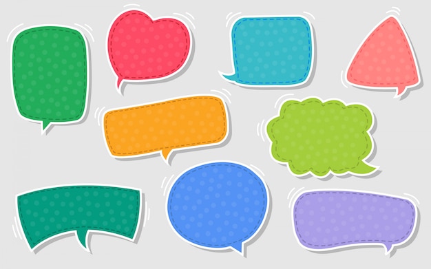 Colorful speech bubbles set