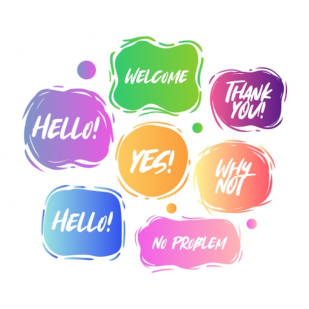 Colorful speech bubbles set