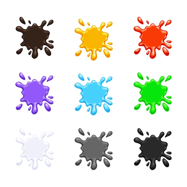 Colorful splash blot on white background.