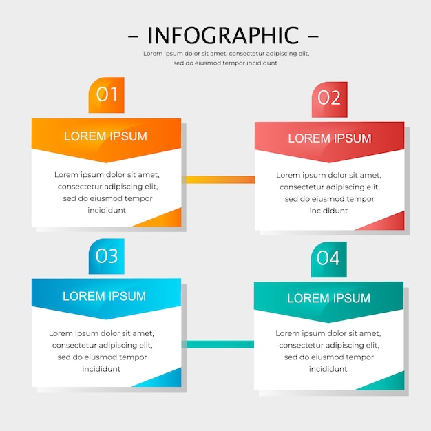 Colorful square infographic element