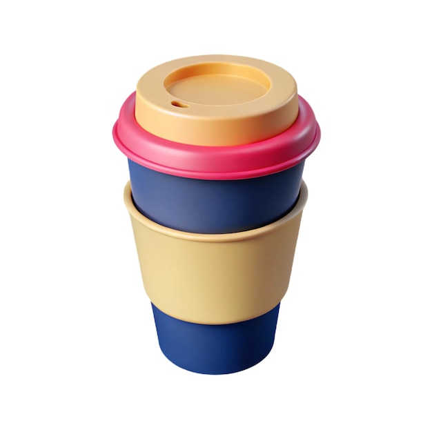 Colorful Stacked Disposable Coffee Cups