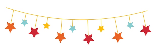 Colorful star garland banner circus flag decoration For kids holiday cards and invitation