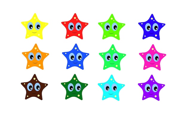 Colorful Stars Clip Art Set