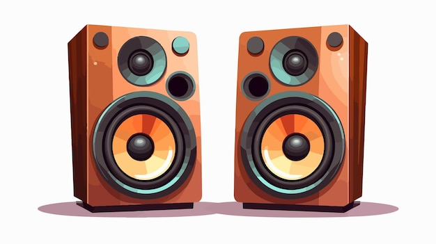 Colorful Stereo Speakers Cartoon Vector Illustration Isolated