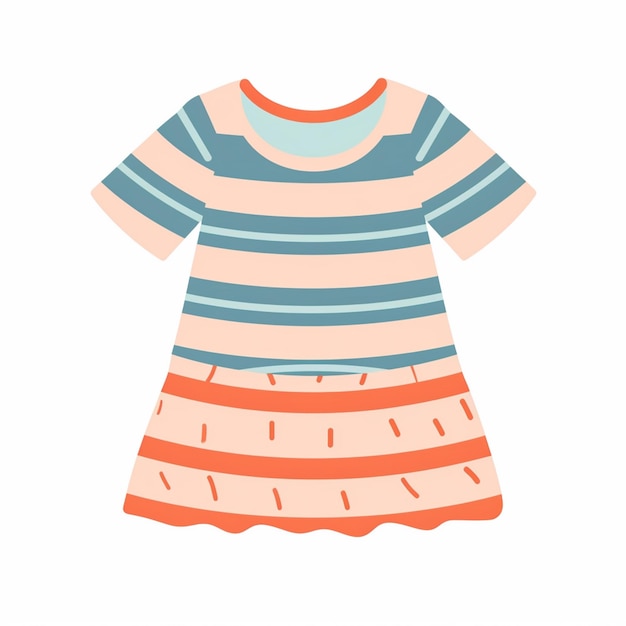 Vector a colorful striped dress with a striped top that says  t - shirt