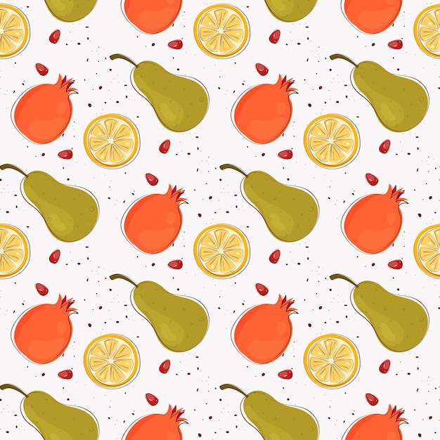 Colorful stylized fruits pattern design